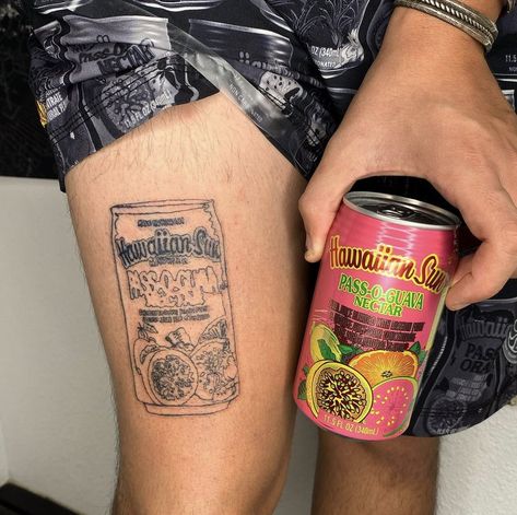 Humuhumunukunukuapuaa Tattoo, Guava Tattoo, Pog Juice, Hawaii Tattoo, Hawaii Tattoos, Arizona Tea, Emotional Support, Energy Drink Can, Drinking Tea