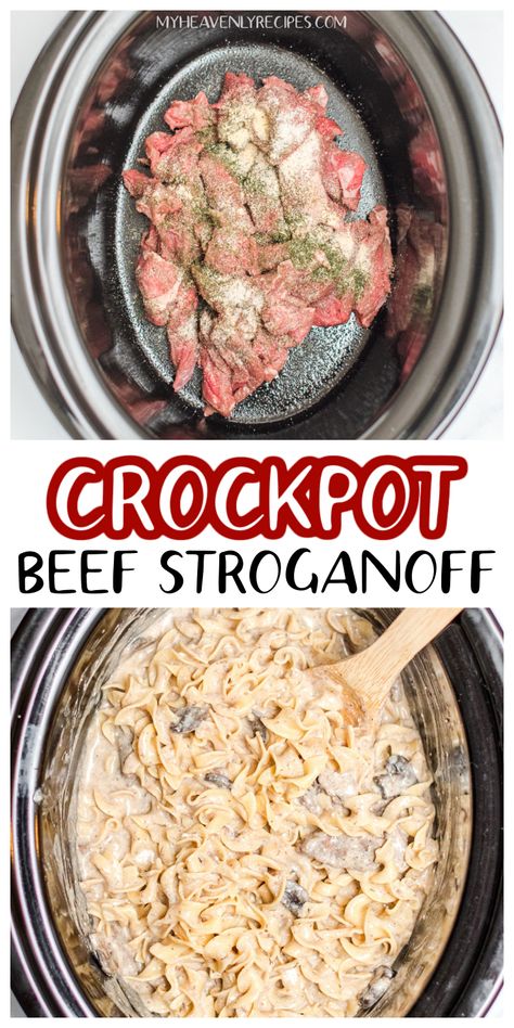 Slow Cooker Beef Stroganoff Recipe- best crockpot beef stroganoff dinner idea! Family and kid approved meal idea. Easy beef noodle dish to make. Stroganoff Slow Cooker, Crock Pot Stroganoff, Slow Cooker Beef Stroganoff Recipe, Beef Stroganoff Crockpot, Beef Stroganoff Recipe, Best Crockpot, Slow Cooker Beef Stroganoff, Kid Approved Meals, Noodle Dish