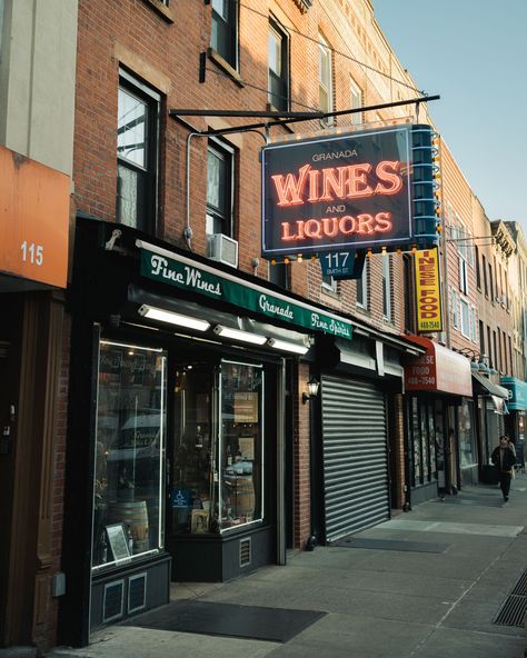 Granada Wines and Spirits vintage neon sign in Cobble Hill, Brooklyn, New York Cobble Hill Brooklyn, Rail Transport, Vintage Neon Signs, Vintage Neon, Cobble Hill, Hotel Motel, Posters Framed, City Car, Brooklyn New York