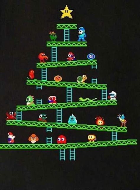 Old school - 9GAG Nerdy Christmas, Pixel Character, Pc Builds, Retro Christmas Tree, Nintendo Art, Retro Arcade, Retro Videos, Retro Gamer, Retro Video Games