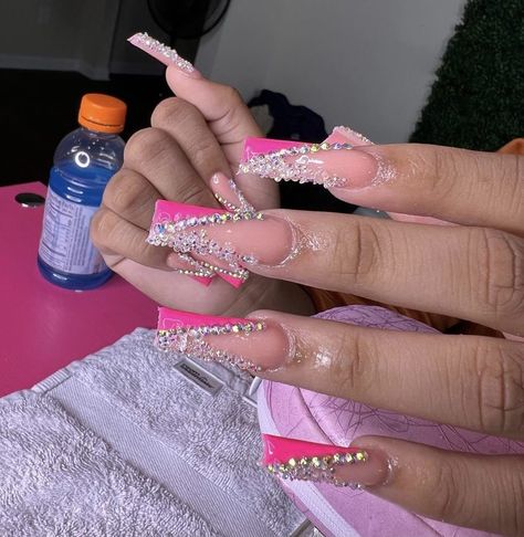 Birthday Nails Long Bling Pink, Birthday Nail Set Ideas Aquarius, Bad And Boujee Nails Acrylic, Makeup Cleaner, Nail Aesthetic, Trends Nails, Amazon Beauty, Punk Nails, Cleansing Shampoo