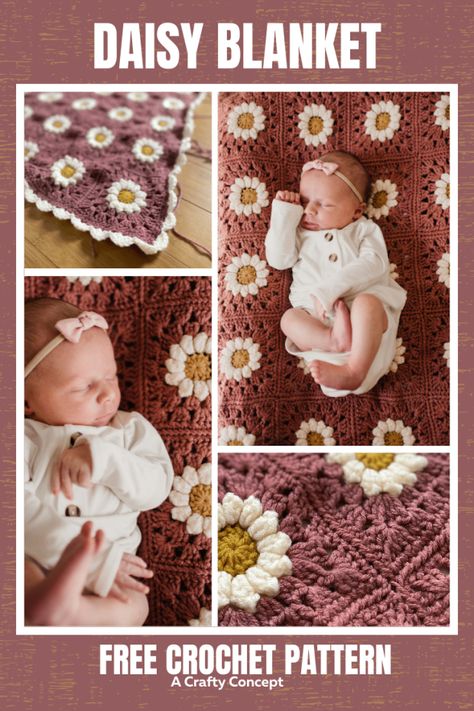 Daisy Blanket, Motifs Granny Square, Beau Crochet, Granny Square Crochet Patterns Free, Crocheted Blanket, Crochet Cushion Cover, Confection Au Crochet, Crochet Blanket Designs, Crochet Daisy