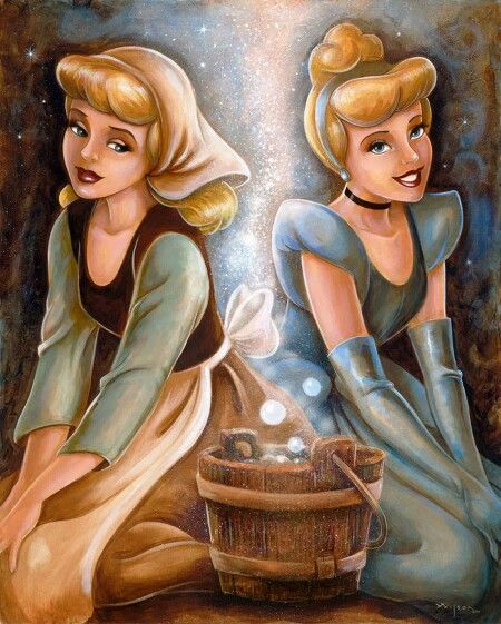 Cinderella before & after Disney Kızları, Cinderella Art, Image Princesse Disney, Disney Princess Fan Art, Disney Artists, Cinderella Disney, Disney Artwork, Arte Disney, Pinturas Disney