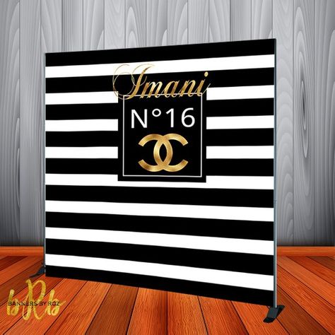 Chanel Inspired Backdrop for Birthdays ANY Age, Sweet 16 Birthday, Baby Shower, Weddings or any Spec Chanel Inspired Party, Gucci Party, Personalized Backdrop, Chanel Birthday Party, Chanel Birthday, Chanel Decor, Chanel Party, Graduation Backdrop, Birthday Banners