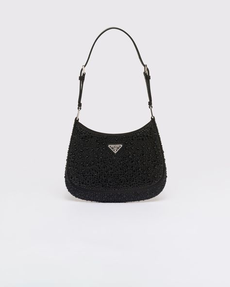 Prada Cleo satin bag with crystals Prada Cleo Bag, Cleo Bag, Prada Cleo, Prada Collection, Embellished Bags, Image Swag, Satin Bags, Triangle Logo, Womens Fragrances