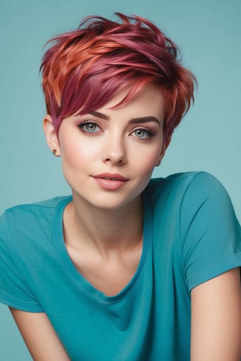 10 Trendsetting Short Pixie Haircut Ideas for a Bold New Look 7 10 Trendsetting Short Pixie Haircut Ideas for a Bold New Look Pixie Hair Dye Ideas, Low Maintenance Pixie Haircut, Pixie Hair Color, Classic Pixie, Edgy Short Haircuts, Sassy Haircuts, Funky Short Hair, Spiky Hair, Short Hair Pixie Cuts