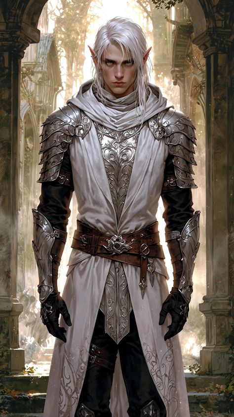 Mithril Armor Dnd, Elven Warrior Art Male, Half Plate Armor Dnd, Dragon Rider Armor, Male Elf Character Art, Blonde Elf Male, Fantasy Armor Male, High Elf Dnd, Green Character Design