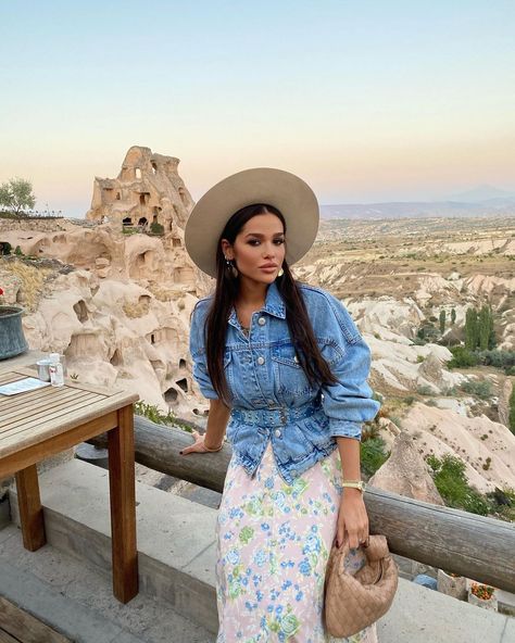 Ezgi Findik on Instagram: “#tb to a magical place 🦋✨�” Rainbow Sequin Dress, Zara Floral Print Dress, Corset Style Dresses, Parisian Look, Denim Midi Dress, Embroidered Midi Dress, Capsule Outfits, Ribbed Midi Dress, V Neck Midi Dress