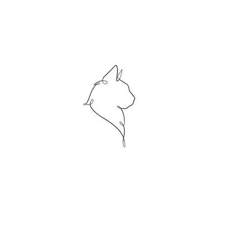 Minimal Cat Tattoo, Cat Silhouette Tattoos, Cat Tattoo Ideas, Kitten Tattoo, Minimal Tattoos, Small Shoulder Tattoos, Cat Obsession, Silhouette Tattoos, Cat Tattoos