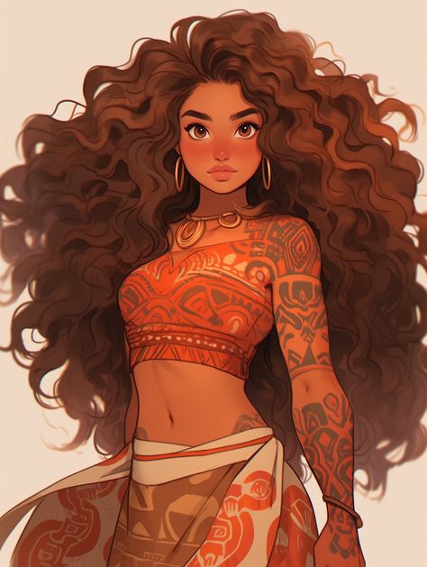 Polynesian Woman Art, Polynesian Character Art, Polynesian Character Design, Faunus Oc, Amazonian Women, Polynesian Princess, Female Drawing Base, Samoan Women, Polynesian Women