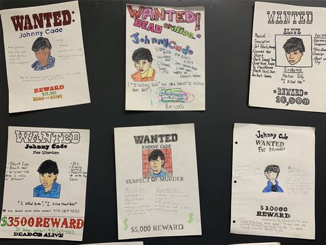 Outsiders wanted posted activities projects ELA The Outsiders Final Project, Teaching The Outsiders Middle School, The Outsiders Project, Substitute Teacher Resources, 7th Grade Ela, Wanted Poster, Substitute Teacher, 14th Birthday, 7th Grade