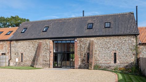 Materials And Structures, Converted Barn, Rural Retreats, Farm Buildings, Black Windows, Barn Conversion, Unique Buildings, Planning Permission, English Country House