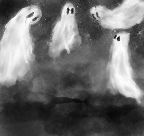 ghosts, digital art, paintings Painting Ghost, Ghost Aesthetic, Dorian Grey, Drawing Halloween, Ghost Painting, Ghost Drawing, Painting Halloween, Vintage Ghost, Tim Burton Art