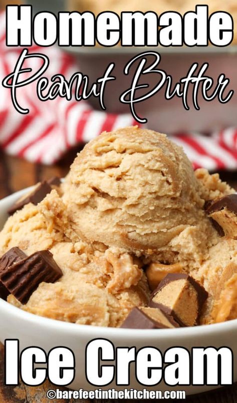 Peanut Butter Ice Cream Peanut Butter Ice Cream Topping, Peanut Butter Ice Cream Recipe, Homemade Ice Cream Recipes Machine, Chocolate Peanut Butter Ice Cream, Best Homemade Ice Cream, Ice Cream Recipes Machine, Cuisinart Ice Cream Maker, Cuisinart Ice Cream, Butter Ice Cream