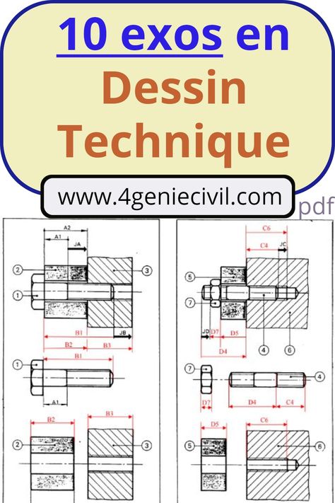 exercices corrigées en dessin technique et industriel - pdf Civil Engineer, Civil Engineering, Autocad, Metal Working, Engineering, How To Plan