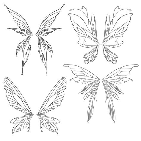 Tattoo design wings Fairy Wing Illustration, Bat Wing Tattoos On Back, Big Fairy Wings Tattoo, Diy Fairy Wings Template, How To Make Wings Out Of Cardboard, Wings Tattoo Design On Back, Aesthetic Wings Tattoo, Shoulder Blade Wing Tattoo, Fae Wings Drawing