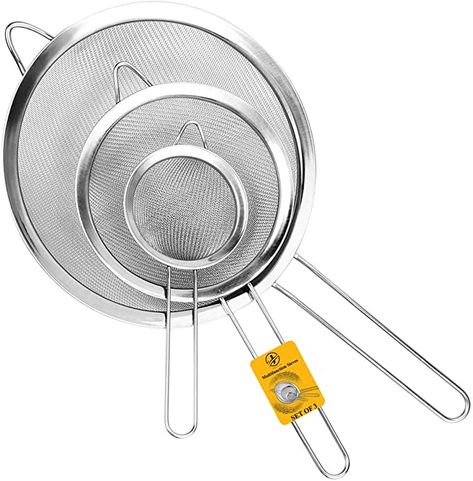 Jojeys Sieves and Strainers Set - Metal Sieve Stainless Steel, Fine Mesh Strainer - Kitchen Sieve Fine Mesh, Sive Cooking, Flour Sieve for Baking - Rust Free Seive, Dishwasher Safe SIV, Colander : Amazon.co.uk: Home & Kitchen Kitchen Strainer, Food Strainer, Fine Mesh Strainer, Mesh Strainer, Interior Modern, Kitchen Tools And Gadgets, Kitchen Bar, Cool Kitchens, Easy Cleaning