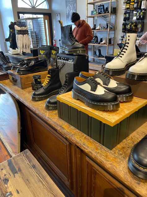 My picture. DR MARTENS STORE IN SF. Dr Martens Store, Doc Martens, Spring Break, Dr. Martens, Design Inspo, Shoe Rack, My Pictures, Boots, Design