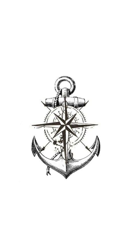 Tree And Clock Tattoo, Christian Compass Tattoo, Anchor And Compass Tattoo, Anchor Tattoo For Men, Fijian Tattoo, Anchor Compass Tattoo, Compass And Map Tattoo, Anchor Drawings, Nautical Star Tattoos