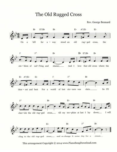 Magnet Projects, Hymns Lyrics Art, Piano Basics, Easter Music, The Old Rugged Cross, Gospel Song Lyrics, Beginner Piano Music, Hymn Sheet Music, Hymn Music