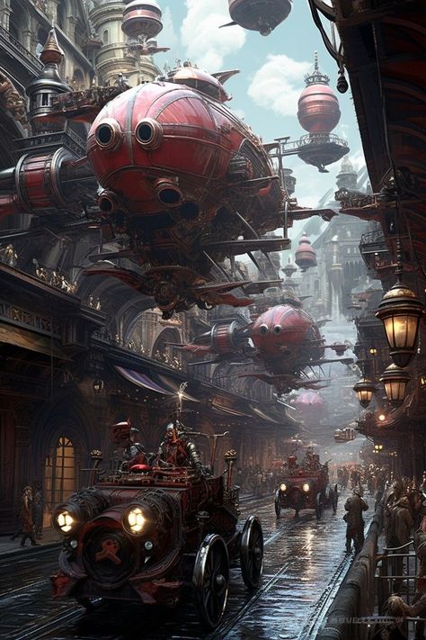 Magic Punk City, Japanese Mecha Art, Steampunk Island, Dieselpunk City, Steampunk Concept Art, Scifi Steampunk, Futuristic Steampunk, Steam Punk Art, Steampunk World