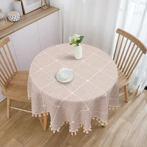 Amazon.com: Vonabem Table Cloth Tassel Cotton Linen Table Cover for Kitchen Dinning Wrinkle Free Table Cloths (Coffee, 60in Round) : Home & Kitchen Rectangle Kitchen Table, Oilcloth Tablecloth, Tassels Decor, Kitchen Dinning, Table Cloths, Rectangle Table, Oil Cloth, Square Tables, Table Cover