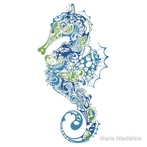 Beautiful blue seahorse Underwater Bedroom, Ocean Themed Bedroom, Seahorse Art, Ocean Themes, Sea Animals, Art Journals, Room Themes, Sea Life, Blue And Green