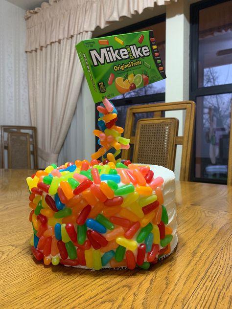 Mike and Ike candy cake. Candy birthday cake. Mike And Ike Candy, Candy Birthday Cake, Cotton Candy Cakes, Virtual Birthday, Candy Birthday Cakes, Mike And Ike, Candy Birthday, Cake Candy, Candy Cakes