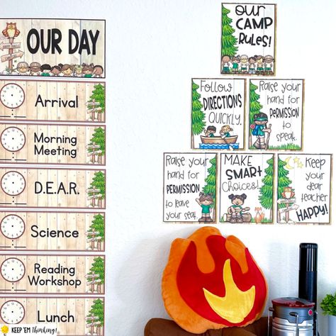 Encouragement Posters, Diy Bulletin Board, Student Of The Week, Camping Theme Classroom, Writing Posters, Science Reading, Build Community, Classroom Calendar, Center Signs