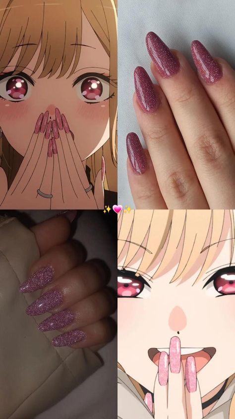 My Dress Up Darling Nails, Anime Nail, My Dress Up Darling, Dress Up Darling, Anime Nails, Taehyung Funny, Pink Acrylic Nails, Glow Up Tips, Kim Taehyung Funny