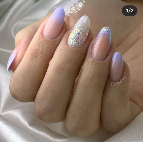 Pretty Nail Art Designs, Baby Boomer, Elegant Nails, Fabulous Nails, Pretty Acrylic Nails, Floral Nails, Short Acrylic Nails, Purple Nails, Gorgeous Nails