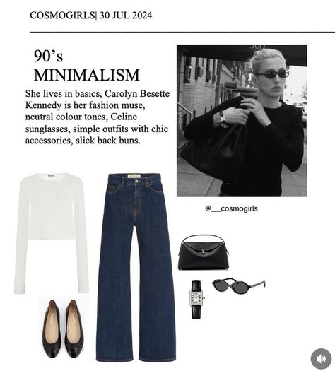 90s Minimalism Fashion, Minimalism Outfit, Old Money Vintage, 90s Minimalism, Money Vintage, 90s Inspired Outfits, Fashion Vogue, 90’s Aesthetic, Causual Outfits