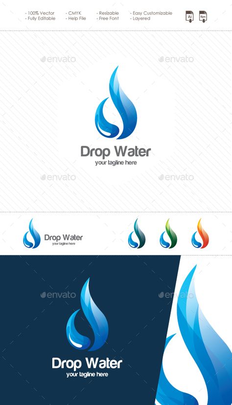 Plumbing Logo Design, Two Letter Logo, Letter D Logo, Laundry Logo, Plumbing Logo, Water Drop Logo, Drop Water, Split Complementary, Letters Logo