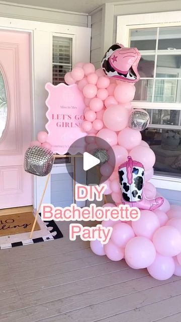 Trish 💕 Beautiful Lifestyle Blogger on Instagram: "DIY Bachelorette Party 🎉 🪩 🤠 💕 You know I had to go all out for my daughters Bachelorette party 🎉 The theme was her “Last Rodeo” 💕 Comment “Last Rodeo” for the links! I thought it turned out so cute! I hope she loved it and felt special! I know she had a great weekend with all her girlfriends! The Wedding is almost here you guys!!!  . . #bachelorette #bacheloretteparty #lastrodeo #rodeo #pink #cowgirl #bride #bridetobe #party #partyideas #partydecor #partydecorations #partyinspiration #partyballoons #partyplanner #partyplanning #partystyling #partystylist #event #eventdesign #eventdecor #eventplanner #eventplanning #eventdesigner #eventprofs #eventstyling #eventstylist #balloons #balloondecor #balloondecoration" Cowgirl Bachelorette Party Outfits Pink, Pink Bachelorette Party Theme, Cowgirl Themed Bachelorette Party, Pink Cowgirl Party, Rodeo Games, Bachelorette Food, Cowgirl Bachelorette Party Outfits, Bridetobe Party, Last Rodeo Bachelorette Party