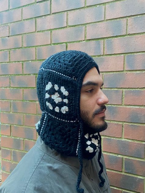 Crochet Balaclava For Men, Mens Balaclava Crochet Pattern Free, Baby Pink Acrylics, Balaclava Crochet, Men's Balaclava, Pocket Warmers, Crochet Balaclava, Chicken Hats, Chicken Costumes