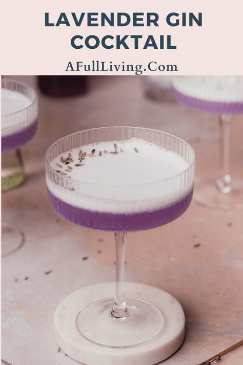 This isn't your average gin fizz! You'll absolutely love this Lavender Gin Cocktail. Light, floral, citrusy, and foamy with an egg white. Made with a homemade lavender simple syrup, but very easy to customize! Lavender Gin Cocktail, Gin Sour Recipe, Lavender Gin, Lavender Drink, Empress Gin, Lavender Cocktail, Cocktail Gin, Gin Sour, White Drinks