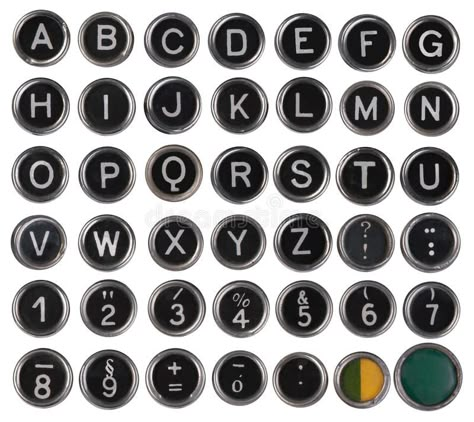 Old Typewriter Font, Old Typewriter, Typewriter Keys, Black Keys, Rainbow Canvas, Scrapbook Printing, Typewriter Font, Alphabet Stickers, The Black Keys