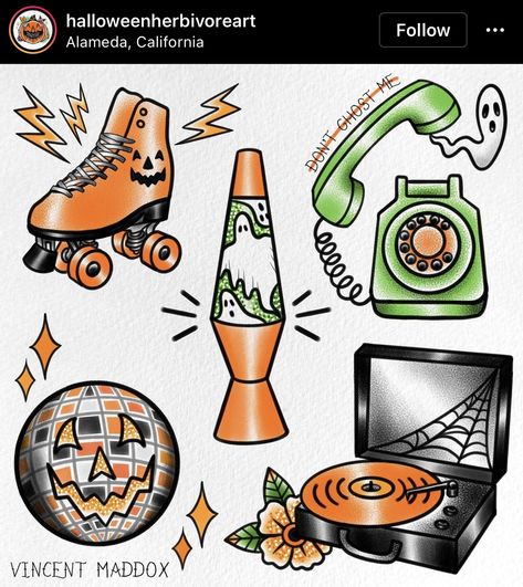 Halloween Flash Sheet, Traditional Tattoo Halloween, Traditional Tattoo Flash Art, Halloween Flash, Flash Sheet, Doodle Tattoo, Spooky Tattoos, Friendship Tattoos, Traditional Tattoo Art