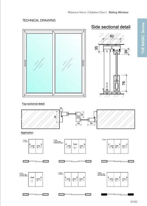 Window Detail Drawing, Window Aluminium, Sliding Window Design, Window Sketch, Door Architecture, Sliding Glass Door Window, Window Construction, Hotel Floor Plan, Window Opening