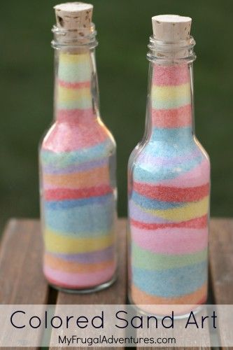 Colored Sand Art, Sand Art Crafts, Art For Children, Old Wine Bottles, Inexpensive Crafts, Sand Crafts, Colored Sand, Wine Bottle Diy Crafts, Pot Pourri