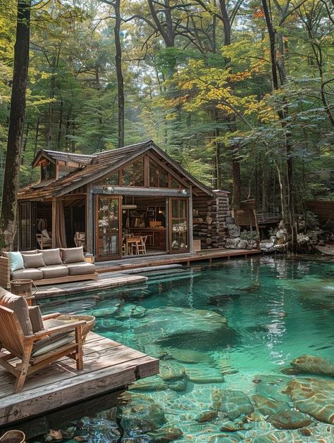 Mountain Cabins Mountain Pool House, Log Cabin Pool House, Eminem Wallpapers, Mountain Cabins, White Mountains, Mountain Retreat, Inground Pools, Mountain Cabin, Mountain Home