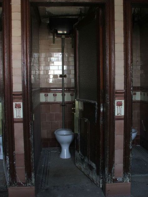 Victorian public toilets under Union Terrace Gardens in Aberdeen, Scotland Victorian Bathrooms, Garden Toilet, Vintage Rooms, Terrace Gardens, Victorian Toilet, Historic Interiors, Abandoned School, Victorian Renovation, Huge Houses