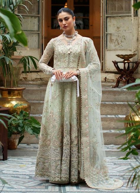 Freeshia Festive – Jade Doe Embroidered Pakistani Anarkali Pakistani Wedding Dresses, Pistachio Green, Dress Indian Style, Pakistani Outfits, Pakistani Wedding, Green Jade, Wedding Wear, Designer Wear, Pakistani Dresses