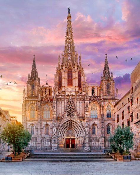 Barcelona's cathedral is one of the city’s most remarkable landmarks, the ancient cathedral is located in the Gothic Quarter, the historic centre of Barcelona • | 📷 by @momentsofgregory Barcelona Streets, Roman City, Cathedral Architecture, Barcelona City, Cities In Europe, Iconic Buildings, Beautiful Sites, Gothic Architecture, Most Beautiful Cities