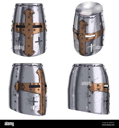 Download this stock image: Medieval Knight Templar Crusader Helmet - 2BHN221 from Alamy's library of millions of high resolution stock photos, illustrations and vectors. Templar Helmet, Crusader Helmet, Knight Templar, Medieval Knight, Crusades, Knights, High Resolution, Resolution, Stock Photos