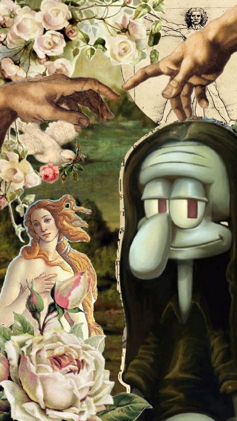 #art #renaissance #squidward #monalisa #mona #lisa #venus #aesthetic Mona Lisa, Art