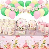 Fairy Birthday Party Decorations, Fairy Party Decorations, Tea Party Supplies, Fairy Theme Party, Pink Dinnerware, Fairy Tea Parties, Fairy Garden Party, Garden Party Decorations, Fairy Birthday Party