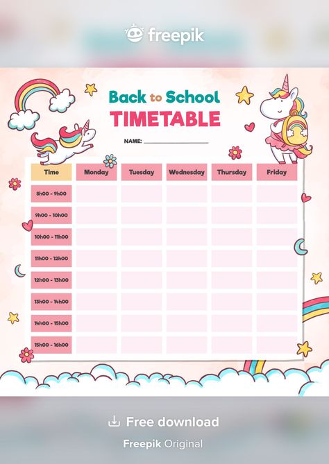 School Time Table Ideas, School Timetable Template Aesthetic, Class Timetable Ideas, School Timetable Ideas, School Timetable Design Aesthetic, Timetable Ideas For Classroom, School Timetable Design, Timetable School, Timetable Design