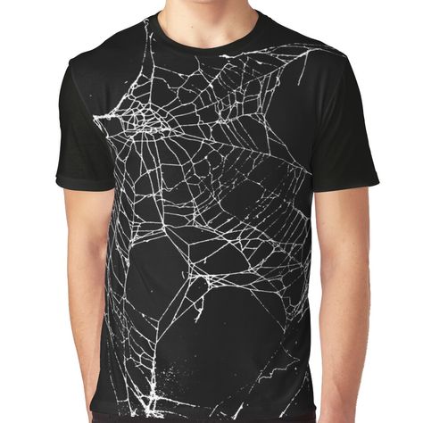 Super soft and comfy t-shirt featuring sublimation printed polyester blend front panel, solid color 100% cotton back/sleeves/rib. Size range XS-2XL, suitable for men and women. This is my (Zeljkica) original spiderweb image which I made with a help of my local spider :) Thank you spider! Spiderweb Shirt, Spider Shirt, Tattoo Inspo, Tshirt Design, Apparel Design, Spider Web, Print Making, Graphic T Shirt, Cool Outfits