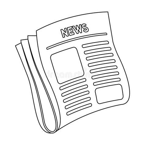 Newspaper, news.Paper, for the cover of a detective who is investigating the case.Detective single icon in outline style. Vector symbol stock web illustration royalty free illustration News Paper Drawing, News Paper Illustration, Newspaper Doodle, News Paper Aesthetic, Newspaper Drawing, Newspaper Illustration, Newspaper Pictures, Media Infographic, Web Illustration